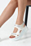 Flaraliaza White Women's Daily Orthopedic Sole Comfortable Lightweight Stylish Velcro Adjustable Buckle Sandals - 6
