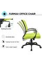 Furmax Ribbed Mid Back Office Chair, PU Leather, Adjustable Swivel - Green - 5