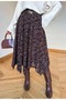 Embossed Printed Asymmetric Long Skirt - 3