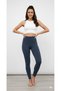 Ribbed, Fleece-Lined, Winter High-Waist Slimming Leggings in Indigo Color - 2