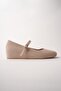 Berny Hidden Heeled Leather Single Strap Women's Ballerinas - 8