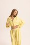 Olin Waist Detail Yellow Hooded Crop Tracksuit Set
