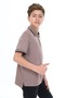 Boy's Printed Polo Neck Buttoned Short Sleeve T-Shirt - 5