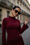 Women's Spanish Sleeve Draped Ornamental Buckle Mini Dress - 3