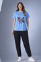 Butterfly Rose Printed Women'S/Girls' T-Shirt Tracksuit Set – Jogger Casual Set