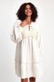 Women's Ecru Laced Cotton Linen Dress Stylish and Comfortable Summer Dress - 7