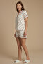 Cherry Ecru Ribbed Muslin Woven Shorts Pajama Set - 4