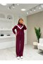 Textured Modal V-Neck Garnished Zipper Suit - 2