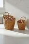 Favorite 9153 2-Piece Rattan Hanging Flower Pot Wicker Decorative Basket Organizer