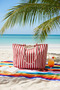 Women's Colorful Cotton Woven Magnetic Striped Lined Beach Bag - 4