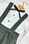 2-Piece Long Sleeve Men's Suit with Ribbon Bow Tie and Salopet - 3
