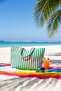 Women's Colorful Cotton Woven Magnetic Striped Lined Beach Bag - 2