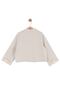 8-14 Years Old Girls' Striped Jacket and Trousers Set Mink Ecru 3-Piece Set - 4
