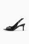 Alisya Black Color Patent Leather Women's Heeled Sandals - 6