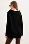 Women's Black Wrap Collar Buttoned Knitwear Cardigan Hrk-19000326 - 4