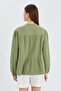 Mixray Lace-Up Collar Loose Long Sleeve Shirt - 6