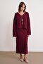 Mixray V-Neck Knitwear Sweater & Skirt Set - 2