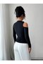 Asymmetric Neck Metal Detail Women's Blouse - 6