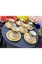Esterhomedecor 6-Person Porcelain Coffee Cup Set in Matte Gold - 3