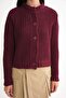 Mixray Buttoned Textured Ribbed Knit Cardigan - 5