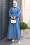 Zippered Elastic Waist Denim Dress Light Denim Msv19240 - 3