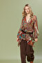 Blazer with Patterned Belt Detail - 3