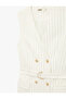 Double-Breasted Collar Sleeveless Mini Jacket Dress with Metal Accessories and Belt - 4