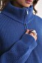 Mixray Textured Long Sleeve Zipper Collar Sweater - 6