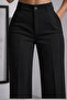 Imported Double Face High Waist Pleated Palazzo Pants - 3