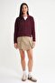 Mixray Buttoned Textured Ribbed Knit Cardigan - 2
