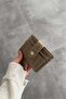 Crocodile Patterned Mink Velina Minimal Wallet with Mink Keychain and Card Holder Detail - 3