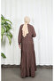 Long Ferace Mink with Layers of Flounces and Front Zipper Hnt7028 - 6