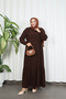 Skirt and Sleeves Gathered Ferace Bitter Brown Hnt7057 - 6