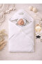 Ecru 100% Cotton Baby Blanket with Embroidered Headboard, Girl/Boy Stroller Cover, Gift for Newborns 85X85Cm - 6