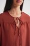 Mixray Lace-Up Collar Loose Long Sleeve Shirt - 6