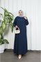 Yakadan Pleated Half Mevlana Ferace Navy Blue Hnt7063