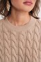 Mixray Hair Braid Patterned Round Neck Sweater - 6