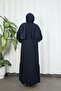 Ferace with Gathered Skirt and Sleeves, Navy Blue Hnt 7057 - 8