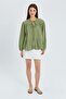Mixray Lace-Up Collar Loose Long Sleeve Shirt - 2