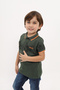 Boy's Printed Polo Neck Buttoned Short Sleeve T-Shirt - 2