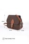 Women's Three-Compartment Shoulder and Crossbody Bag with Cover Detail - 2