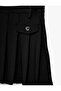 Pleated Mini Skirt with Buckle Detail and Pockets - 6