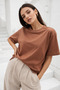 Women's Yavru Ağzı Premium Modal Fabric Oversize T-Shirt - 3