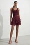 Women's Flowy Lace Skirt with Shorts – Burgundy - 6