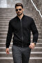 Men's Basic Slim Fit Black Nubuck Jacket - 2