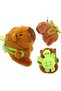 Breloc de pluș Capybara cu rucsac broască – 12 cm, multicolor