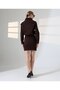 Women's Buttoned Mini Denim Dress Brown 3027-78 - 4
