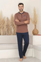 Dreamy Cotton Pocketed Buttoned Collar Long Sleeve Knitted Men's Pajama Set - 5