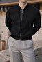 Men's Smart Casual Black Nubuck Jacket - 3