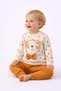 Baby Boy Bow Tie and Teddy Bear Patterned Top and Bottom Set 2 Yarns Without Drawstring Seasonal Tracksuit Set 3-12 Months - 2